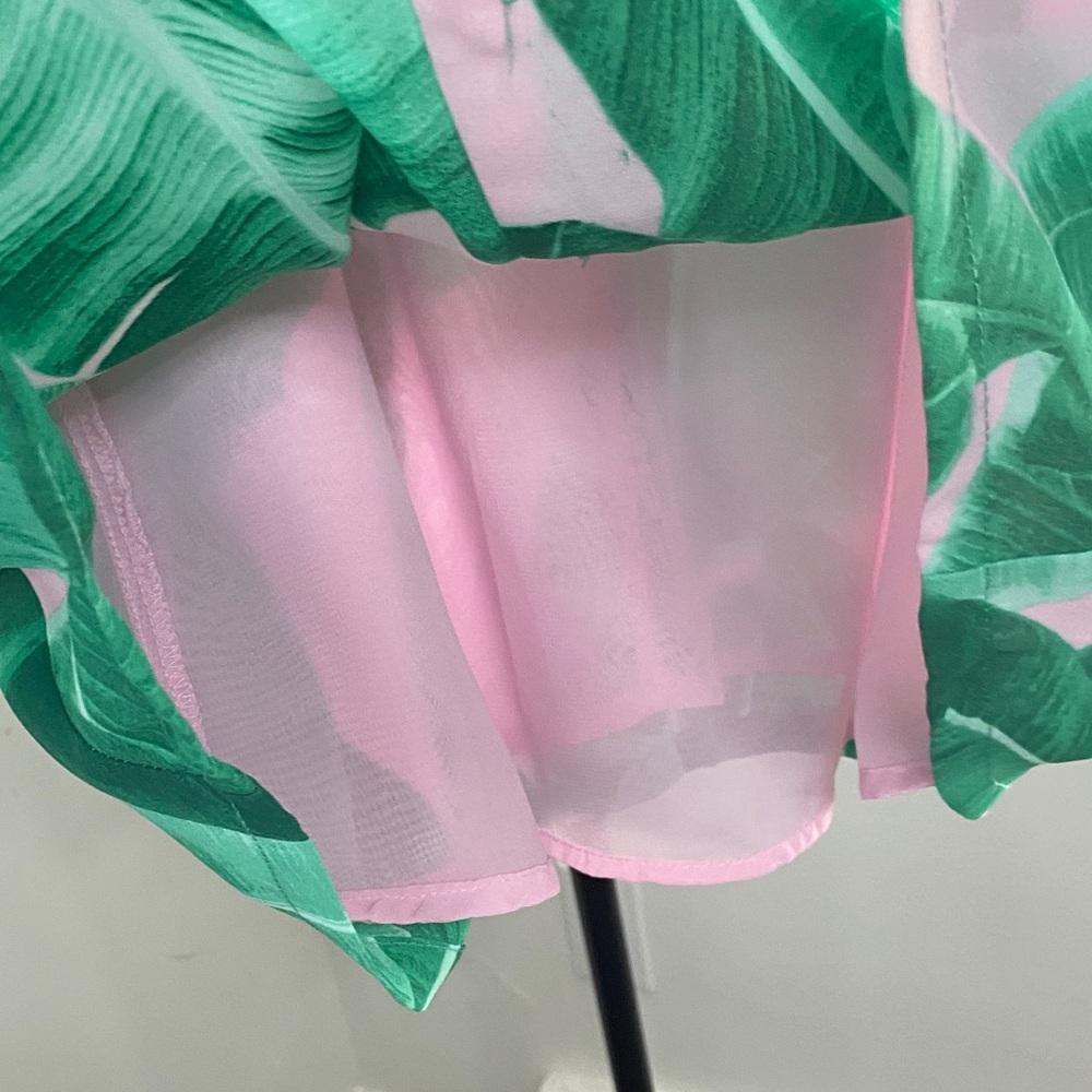 Buddy Love Green and Pink Leaf Print Dress - Picture 8 of 8